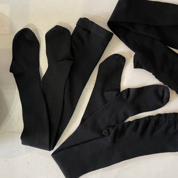 Set of 6 Black Solid Color Girls Tights - Versatile & Comfy! - Picture 5 of 6